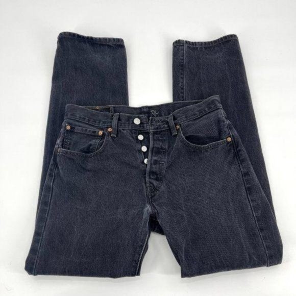 Levi's 501 Retro Straight Leg High Rise Black Jean - Picture 3 of 7